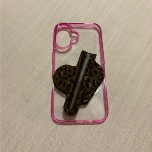 iPhone 16 pink & lip holder case